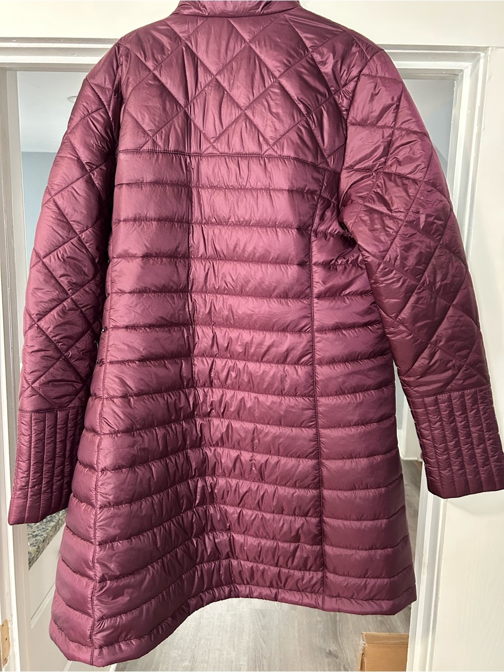 Patagonia Maroon Quilted Long Puffer Coat